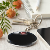 Magic 8 Ball (voeg uw antwoord toe) Sleutelhanger (Zijkant)