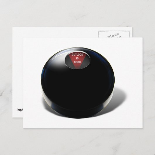 Magic 8 Ball zegt: "Outlook is Good" Briefkaart (Voorkant / Achterkant)