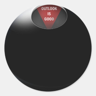 Magic 8 Ball zegt: "Outlook is Good" Ronde Sticker