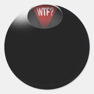 Magic 8 Ball zegt: "WTF?" Ronde Sticker
