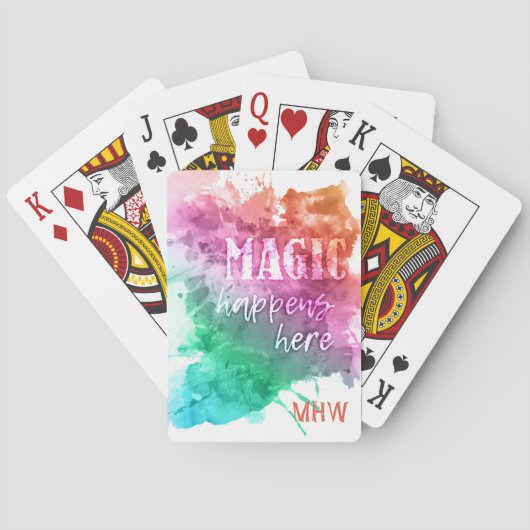“Magic” aangepaste monogram speelkaarten (Achterkant)
