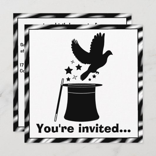 Magic Act: Verjaardag van duif, Pet en sterren Kaart (Voorkant / Achterkant)