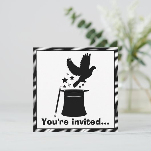 Magic Act: Verjaardag van duif, Pet en sterren Kaart (Staand voorkant)