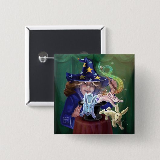 Magic Act Vierkante Button 5,1 Cm (Voorkant /achterkant)