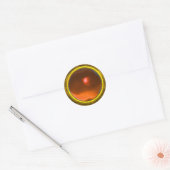 MAGIC AGATE, helder levendig geel sinaasappel Ronde Sticker (Envelop)