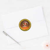 MAGIC AGATE MONOGRAM heldere, levendige gele sinaa Ronde Sticker (Envelop)