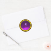 MAGIC AMETHYST, heldere, levendige gele paars Ronde Sticker (Envelop)