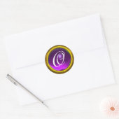 MAGIC AMETHYST MONOGRAM helder levendig paars Ronde Sticker (Envelop)