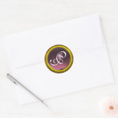 MAGIC AMETHYST MONOGRAM heldere, levendige roze Ronde Sticker (Envelop)