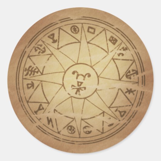 Magic Amulet voor Veilig Reizen Magic Charms Ronde Sticker (Voorkant)