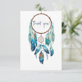 Magic Aquamarine Dreamcatcher Baby shower Bedankkaart (Staand voorkant)