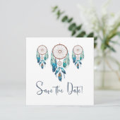Magic Aquamarine Dreamcatcher Baby shower Save The Date (Staand voorkant)