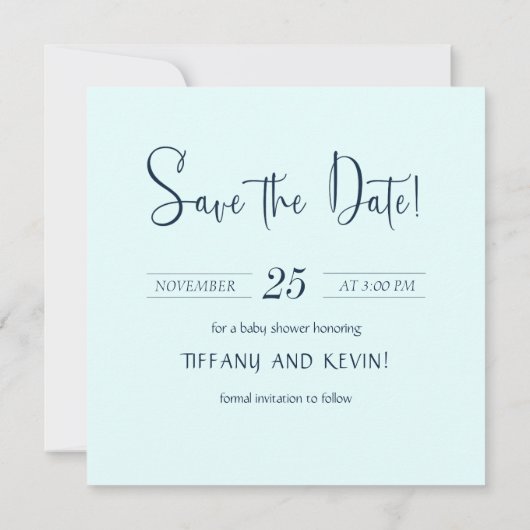 Magic Aquamarine Dreamcatcher Baby shower Save The Date (Achterkant)