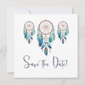 Magic Aquamarine Dreamcatcher Baby shower Save The Date (Voorkant)