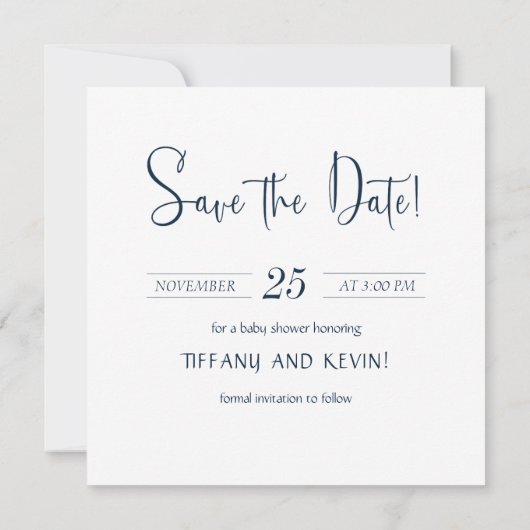 Magic Aquamarine Dreamcatcher Baby shower Save The Date (Achterkant)