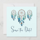 Magic Aquamarine Dreamcatcher Baby shower Save The Date (Voorkant)