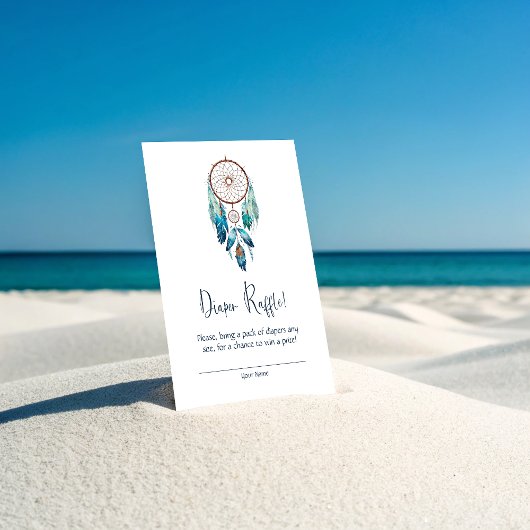 Magic Aquamarine Dreamcatcher Luier Raffle Informatiekaartje