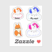 Magic baby unicorns fantasy art sticker (Vel)