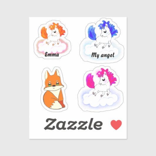 Magic baby unicorns fantasy art sticker (Vel)