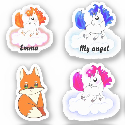Magic baby unicorns fantasy art sticker (Voorkant)