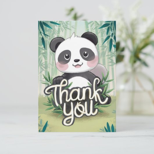 Magic Bamboo Panda Bedankkaart (Staand voorkant)