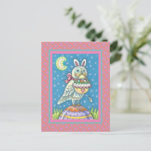 MAGIC BARN OWL & EASTER BASKET, HOLIDAIR BRIEFKAAR BRIEFKAART (Staand voorkant)