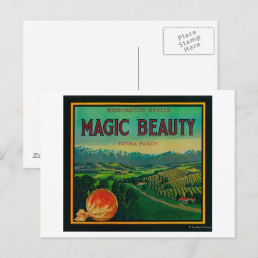 Magic Beauty Oranje LabelPorterville, CA Briefkaart (Voorkant / Achterkant)