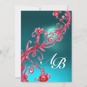 MAGIC BERRIES 3,MONOGRAM aquamarine red blue Kaart