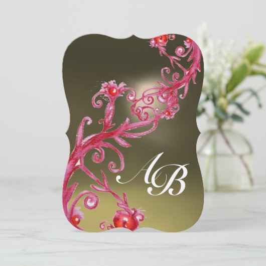 MAGIC BERRIES 3,MONOGRAM red agate metallic Kaart (Staand voorkant)