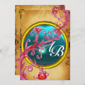 MAGIC BERRIES 4,MONOGRAM-perkament Kaart (Voorkant / Achterkant)