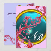 MAGIC BERRIES 4,MONOGRAM Red agate Kaart (Voorkant / Achterkant)