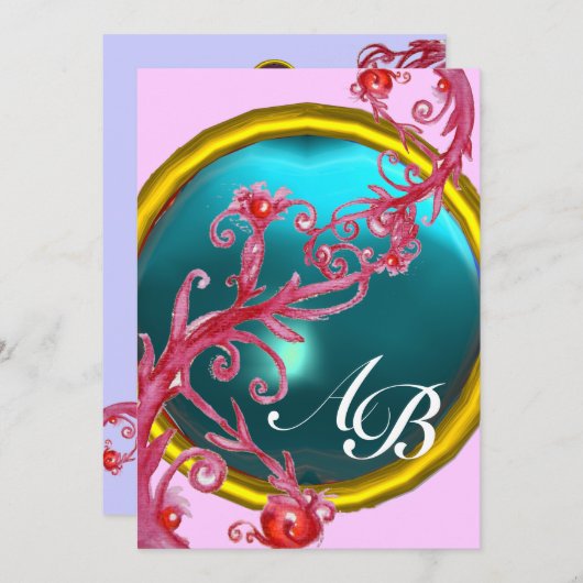 MAGIC BERRIES 4,MONOGRAM Red agate Kaart (Voorkant / Achterkant)