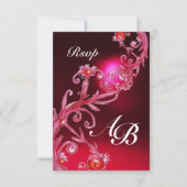 MAGIC BERRIES 4,MONOGRAM Red burgundy rsvp Kaart (Voorkant)