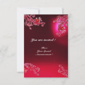 MAGIC BERRIES 4,MONOGRAM Red burgundy rsvp Kaart (Achterkant)