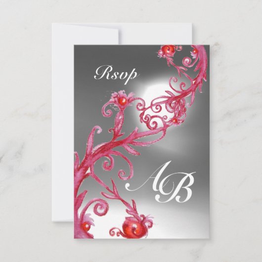 MAGIC BERRIES 4,MONOGRAM red white crystal rsvp Kaart (Voorkant)