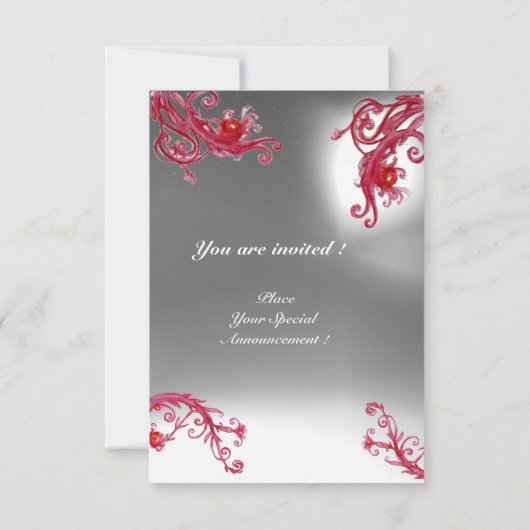 MAGIC BERRIES 4,MONOGRAM red white crystal rsvp Kaart (Achterkant)