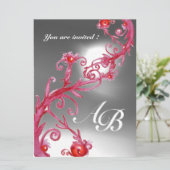 MAGIC BERRIES 4,MONOGRAM rood wit kristal Kaart (Staand voorkant)