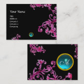 MAGIC BERRIES BLUE AQUAMARINE GEM MONOGRAM Blauwgr Visitekaartje (Voorkant / Achterkant)
