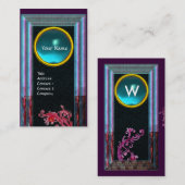 MAGIC BERRIES BLUE AQUAMARINE GEM MONOGRAM Blauwgr Visitekaartje (Voorkant / Achterkant)