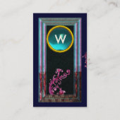 MAGIC BERRIES BLUE AQUAMARINE GEM MONOGRAM Blauwgr Visitekaartje (Achterkant)