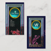 MAGIC BERRIES BLUE AQUAMARINE GEM MONOGRAM Blauwgr Visitekaartje (Voorkant / Achterkant)