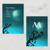 MAGIC BERRIES BLUE AQUAMARINE GEM MONOGRAM Blauwgr Visitekaartje (Voorkant / Achterkant)