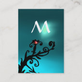 MAGIC BERRIES BLUE AQUAMARINE GEM MONOGRAM Blauwgr Visitekaartje (Achterkant)
