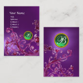 MAGIC BERRIES GREEN GEM MONOGRAM amethyst paars Visitekaartje (Voorkant / Achterkant)