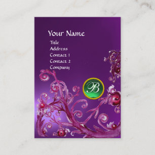 MAGIC BERRIES GREEN GEM MONOGRAM amethyst paars Visitekaartje