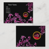 MAGIC BERRIES MONOGRAM Black gem red burgundy Visitekaartje (Voorkant / Achterkant)