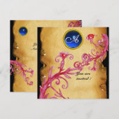 MAGIC BERRIES MONOGRAM, blauw Kaart (Voorkant / Achterkant)