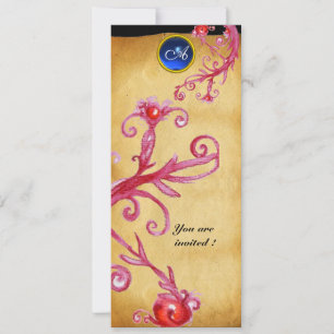 MAGIC BERRIES MONOGRAM, blauw Kaart