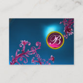 MAGIC BERRIES MONOGRAM, Blue Sapphire, ruby roze Visitekaartje (Achterkant)