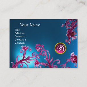 MAGIC BERRIES MONOGRAM, Blue Sapphire, ruby roze Visitekaartje